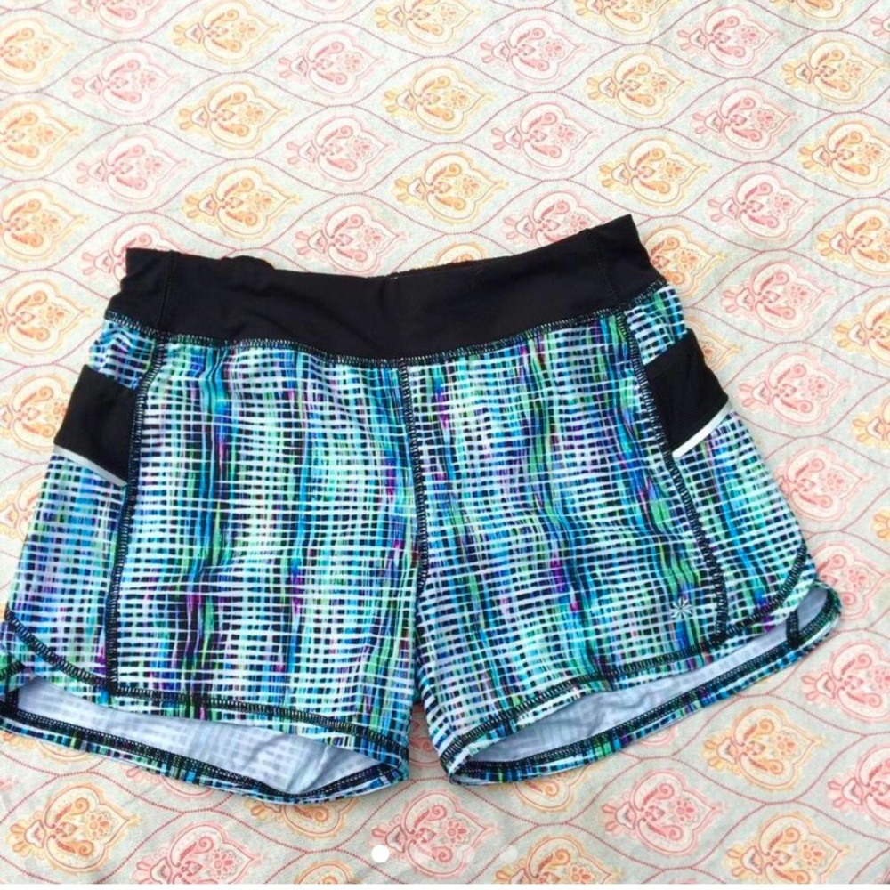 XL Girls/Kids Athleta Cyber Criss Cross Plaid Athletic Shorts